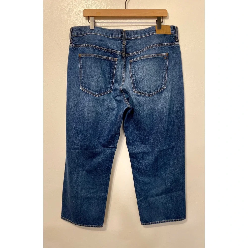 Madewell Low Slung Straight Jeans Button Fly Medium Wash Denim 32P - Picture 6 of 14